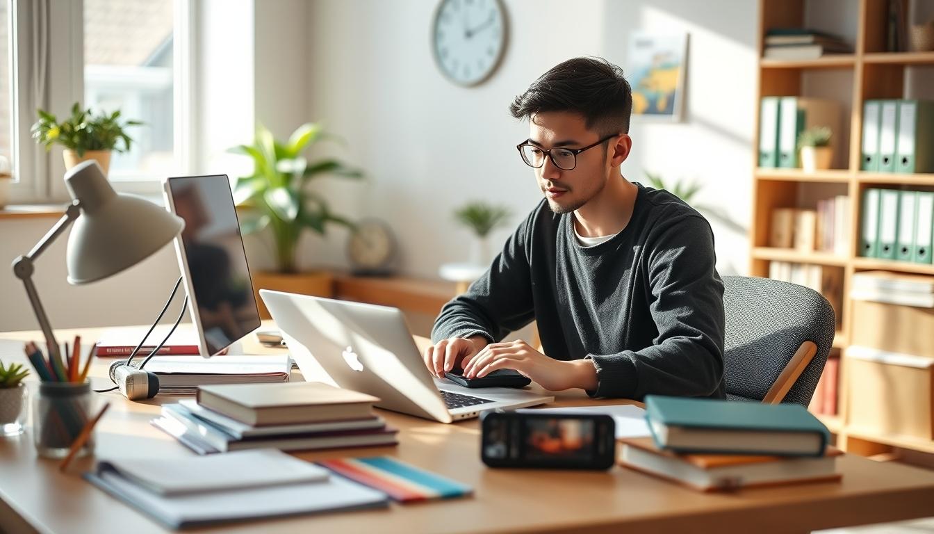 Student developing practical and academic skills